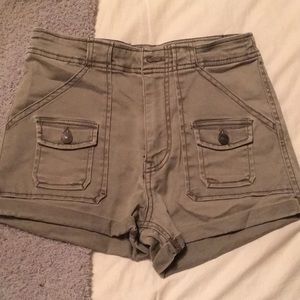 Olive green shorts high waisted